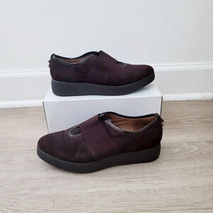 Donald J Pliner Jasper Brown Suede Leather Slip On Loafers Platform Shoes 8.5 38